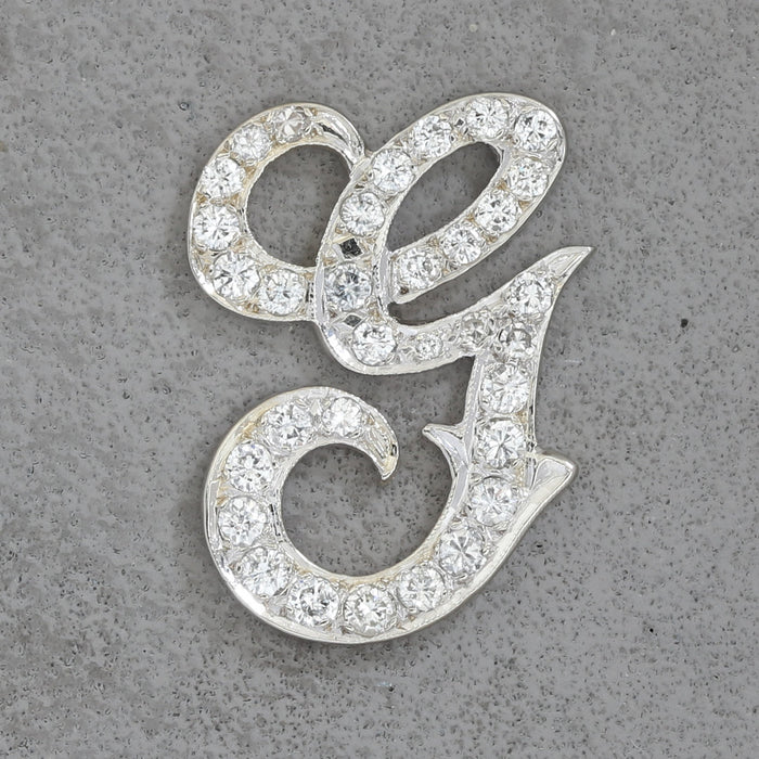 DIAMOND SCRIPT "G" PENDANT IN 14K WHITE GOLD