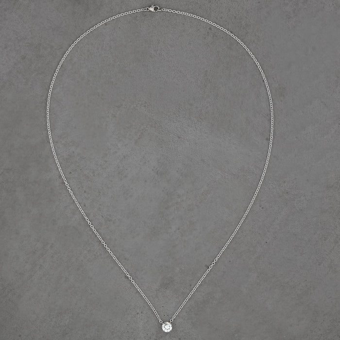 0.68CT BRILLIANT DIAMOND 4 PRONG SOLITAIRE NECKLACE IN PLATINUM 18"