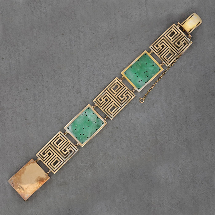 MARSH AND CO JADEITE BRACELET IN 14K YELLOW GOLD