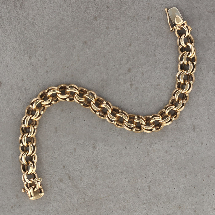 1940'S TWIST LINK BRACELET IN 14K YELLOW GOLD