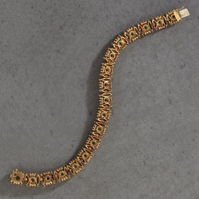 ESTATE TIFFANY AND CO TURQUOISE BRACELET 18K YELLOW GOLD