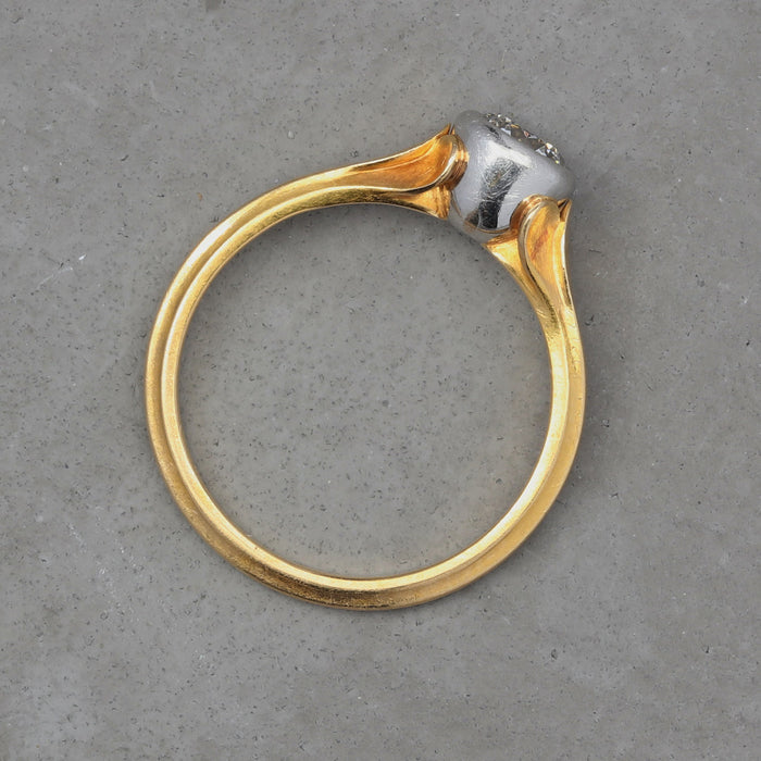 VINTAGE MCTEIGUE AND MCCLELLAND 0.52CT BRILLIANT DIAMOND RING 18K BLOOMED GOLD