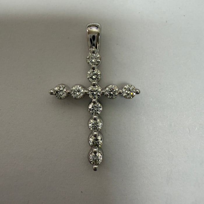 DIAMOND CROSS IN 18K WHITE GOLD