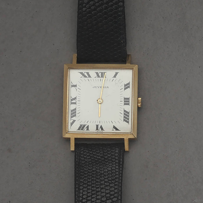 JUVENIA GENT'S SQUARE WATCH 18K YELLOW GOLD