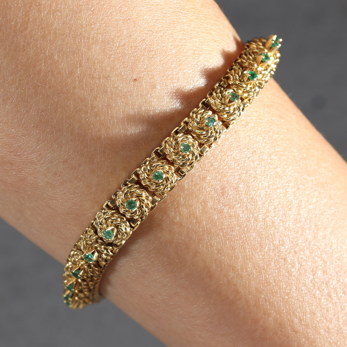 EMERALD TWIST BRACELET IN 18K YELLOW GOLD