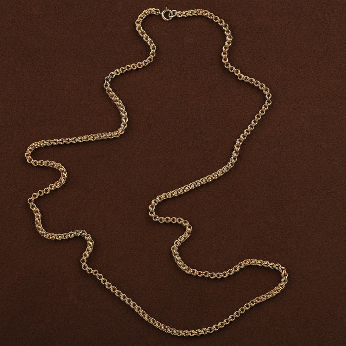 ANTIQUE LINK CHAIN IN 12K YELLOW GOLD 30" LENGTH