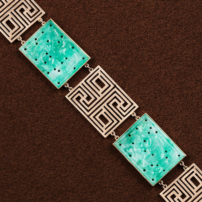 MARSH & CO ART DECO JADEITE ROSE GOLD BRACELET