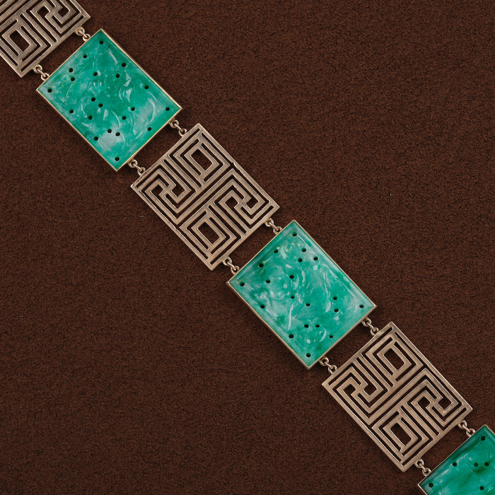 MARSH & CO ART DECO JADEITE ROSE GOLD BRACELET