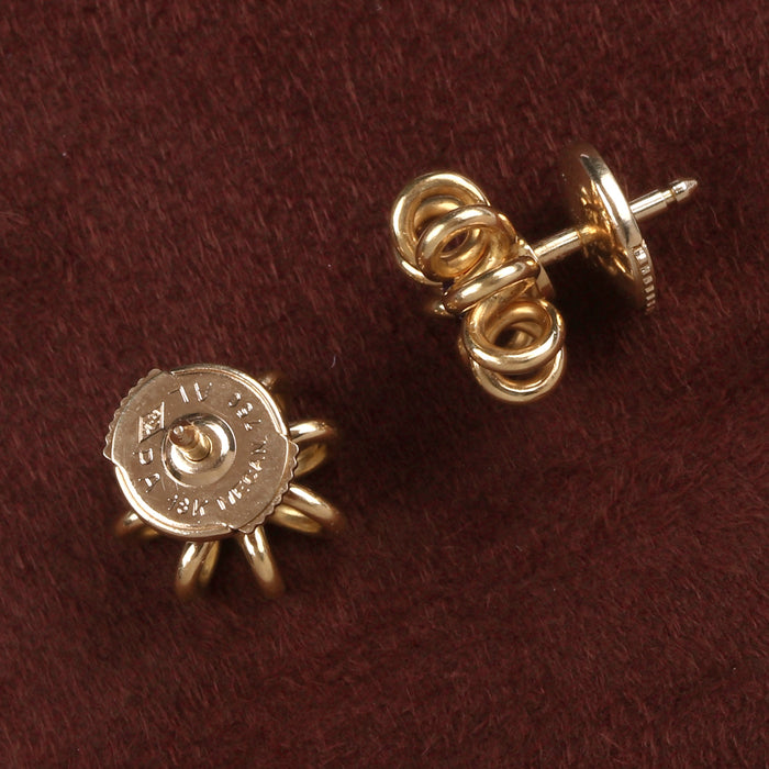 LUCIE HESKETT-BREM SAPPHIRE TWIST STUD EARRINGS IN 18K BLOOMED GOLD