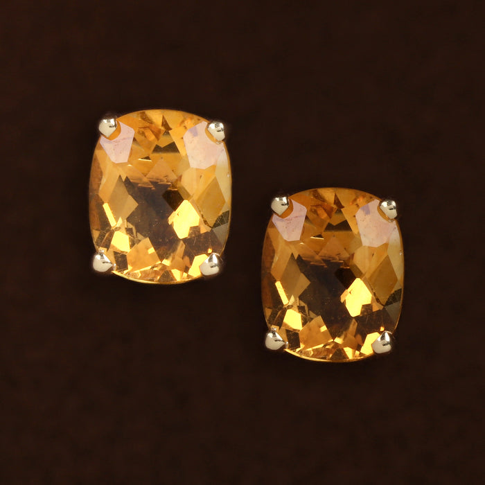 CITRINE STUD EARRINGS IN 14K YELLOW GOLD