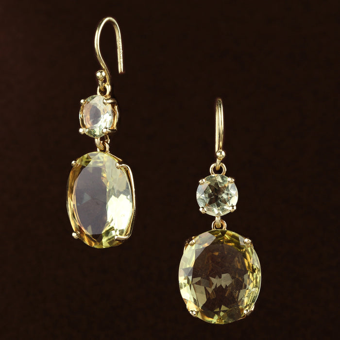 ESTATE IPPOLITA CITRINE DROP EARRINGS IN 18K YELLOW GOLD