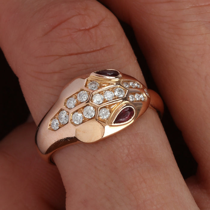 BULGARI SERPENTI SNAKE RING IN 18K ROSE GOLD
