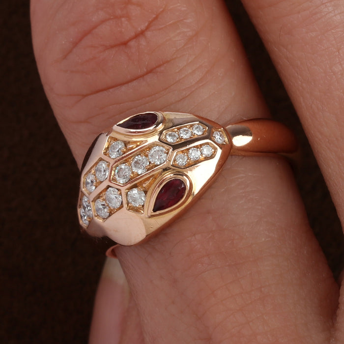 BULGARI SERPENTI SNAKE RING IN 18K ROSE GOLD