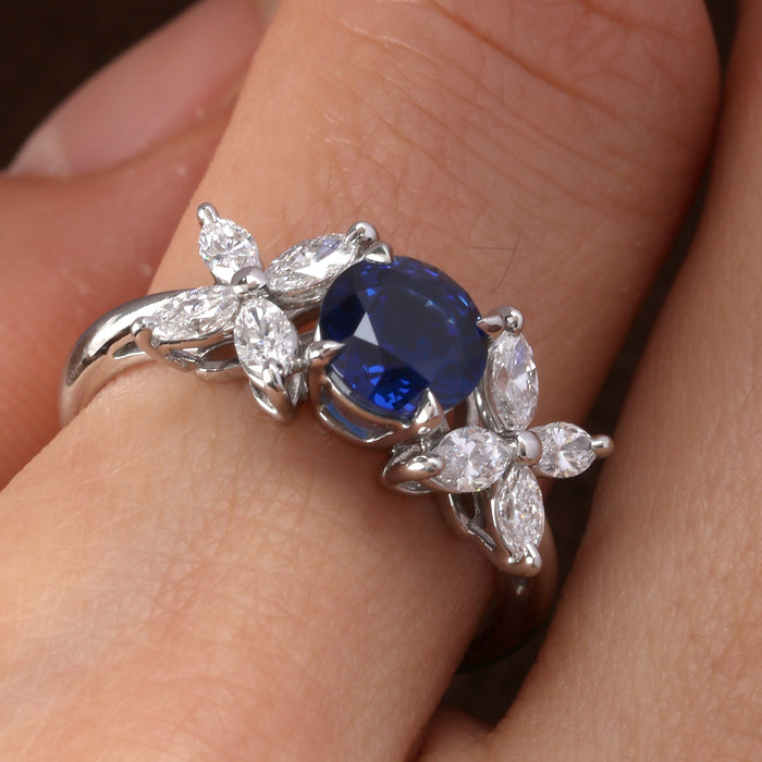 TIFFANY SAPPHIRE DIAMOND VICTORIA RING PLATINUM