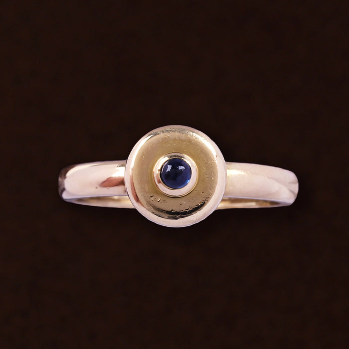 PERY ET FILS CABOCHON SAPPHIRE RING 18K YELLOW GOLD FRENCH