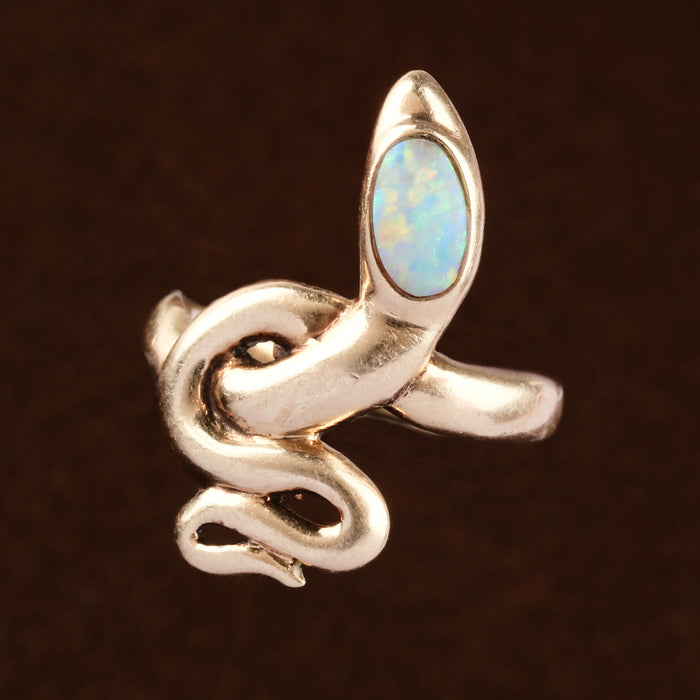 OPAL SNAKE RING 14K YELLOW GOLD