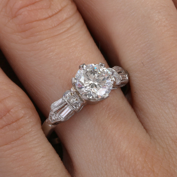 1.32CT DECO DIAMOND RING IN PLATINUM