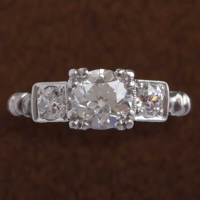 VINTAGE TRAUB PLATINUM DIAMOND RING SZ 5