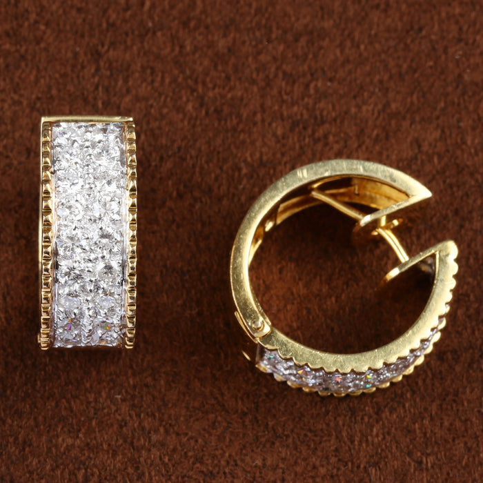 DIAMOND HUGGIE EARRINGS 14K YELLOW GOLD