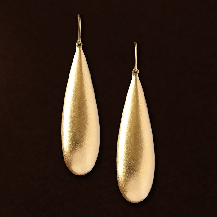 VINTAGE MCTEIGUE & MCCLELLAND LARGE TESARO DROP EARRINGS 18KT BLOOMED GOLD
