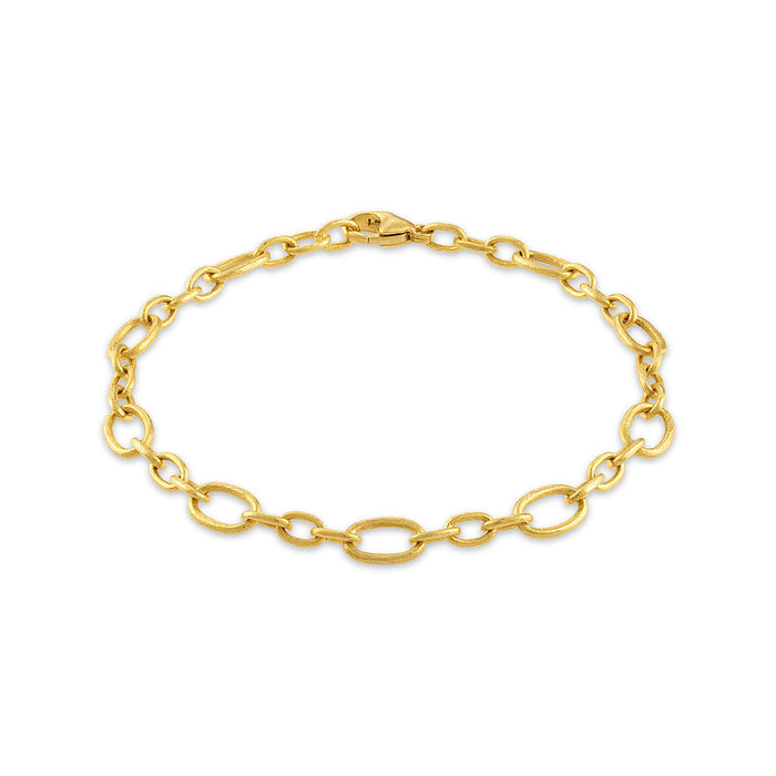 Handmade Gold Link Bracelet in 18kt Bloomed Gold