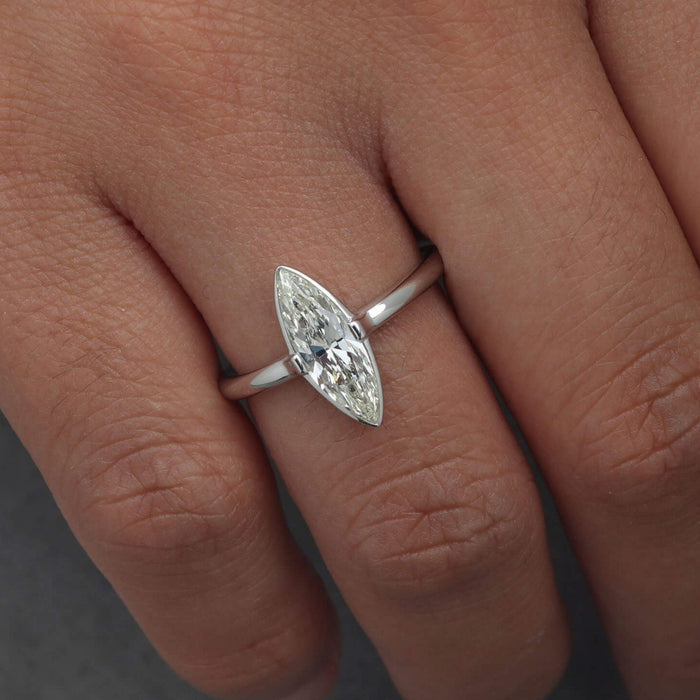 Marquise Diamond Navette Ring in Platinum