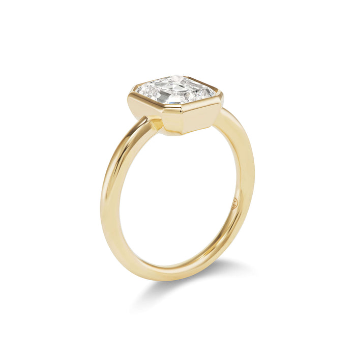 2.21ct Emerald Cut Diamond Tazza Ring in 18k Yellow Gold