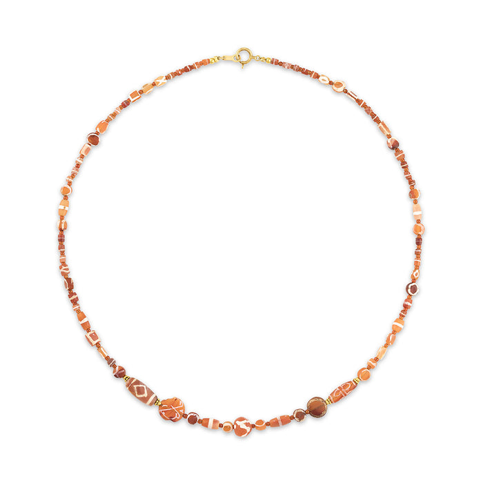 Ancient Carnelian Dzi Bead Necklace