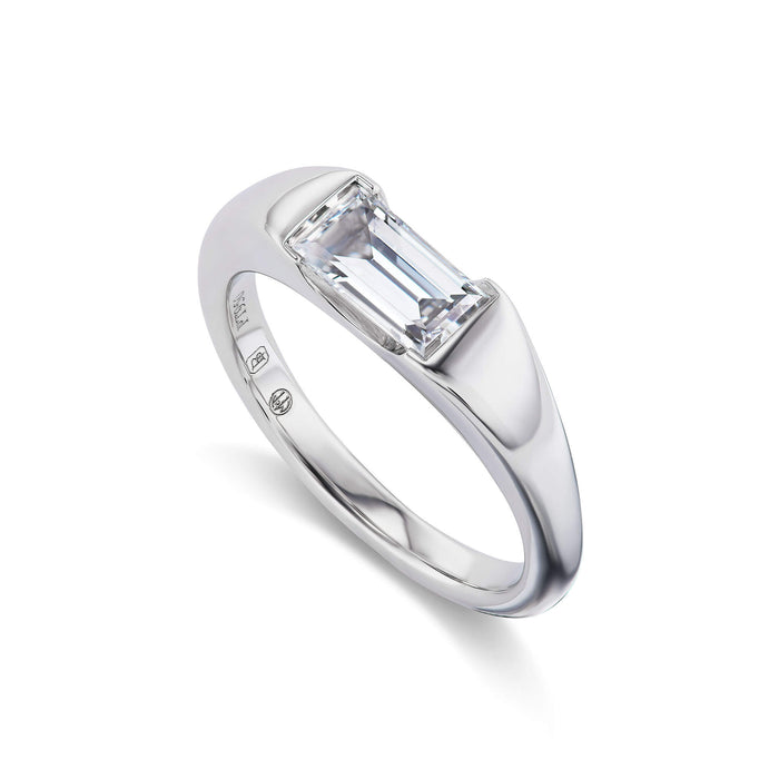 B.D'ANGELO X MCT & CO BAGUETTE DIAMOND RING IN PLATINUM