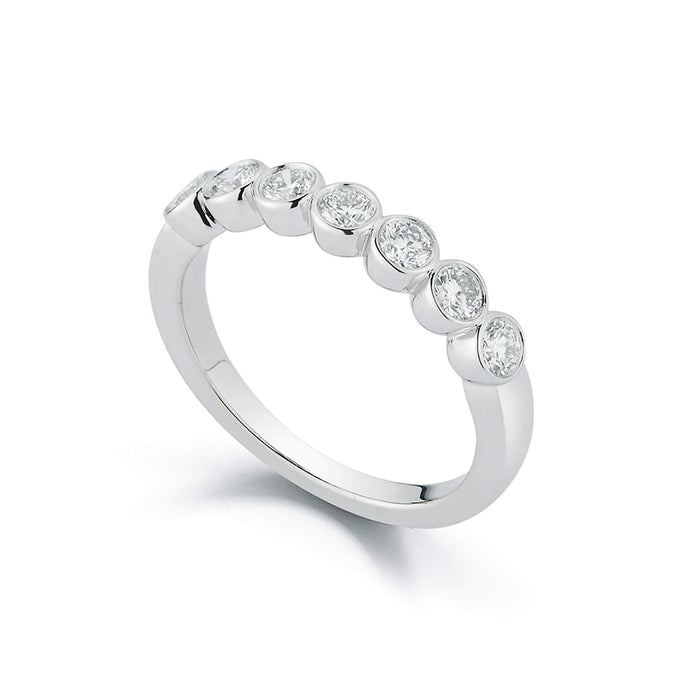 DIAMOND SEVEN STONE FRENCH BEZEL BAND IN PLATINUM