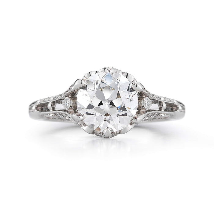 European Ideal Cut Diamond Fountain Ring