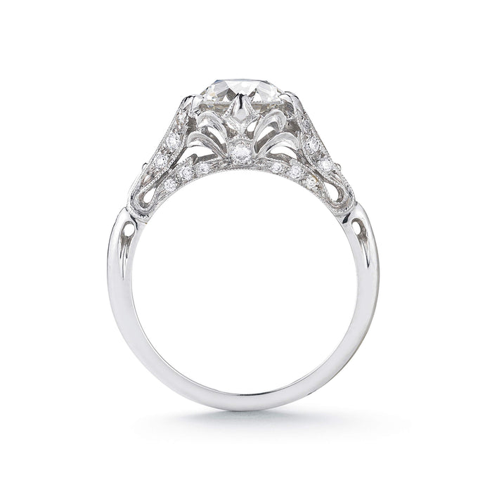 European Ideal Cut Diamond Fountain Ring