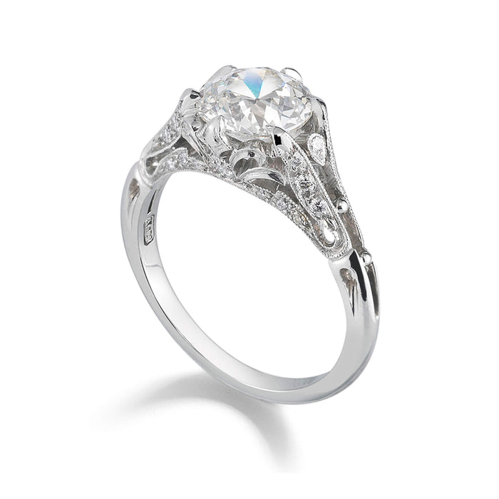 European Ideal Cut Diamond Fountain Ring