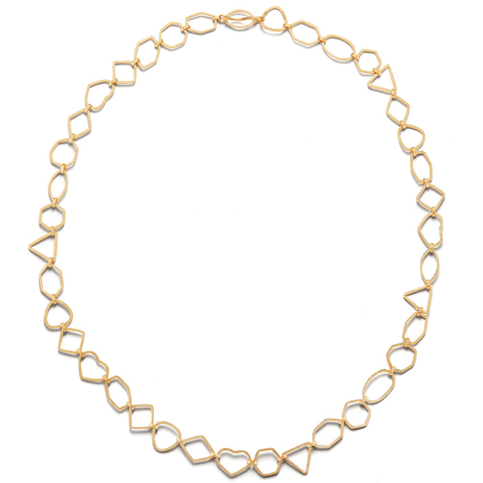 GEOMETRIC LINK CHAIN IN 18KT FAIRMINED BLOOMED GOLD