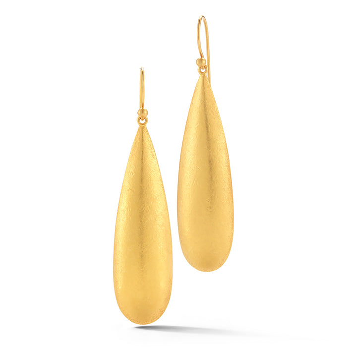 LARGE TESARO DROP EARRINGS IN 18KT BLOOMED GOLD