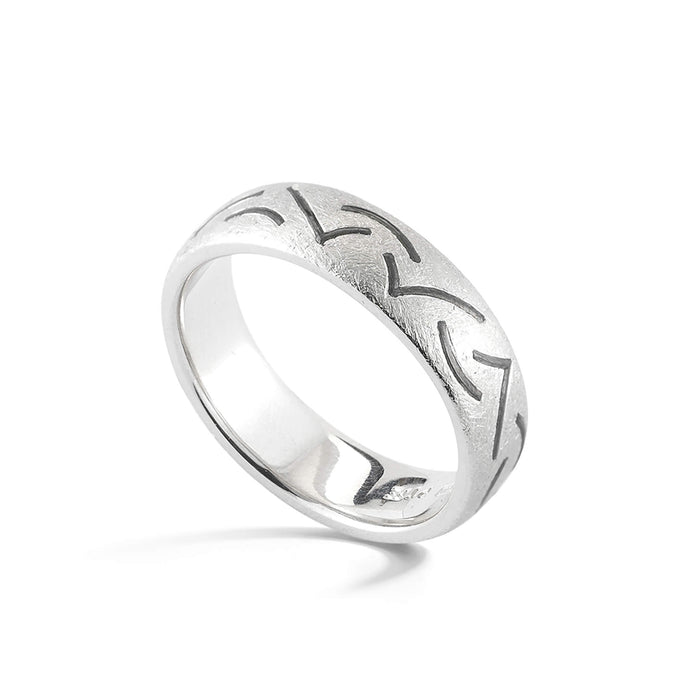 PLATINUM & WROUGHT IRON INLAY BAND