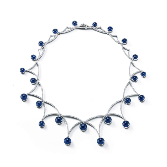 Diamond & Blue Sapphire Constellation Necklace