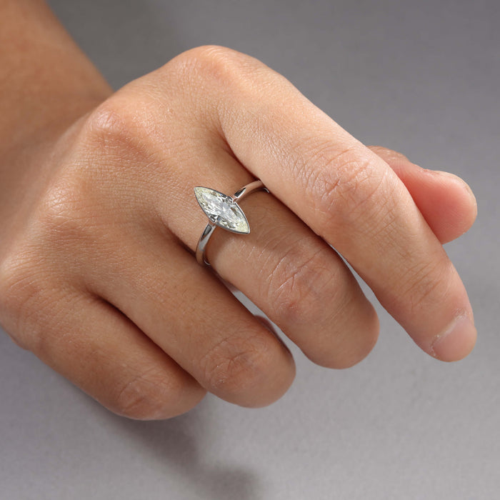 Marquise Diamond Navette Ring in Platinum