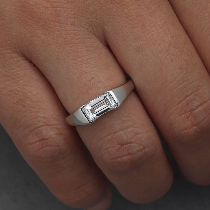 B.D'ANGELO X MCT & CO BAGUETTE DIAMOND RING IN PLATINUM