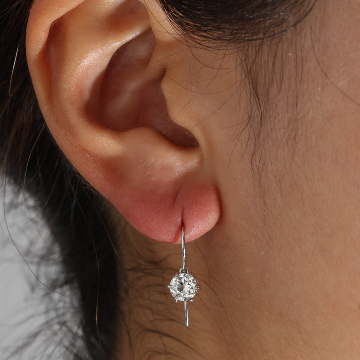 1.31CTW DIAMOND SCALLOPED DROP EARRINGS IN PLATINUM