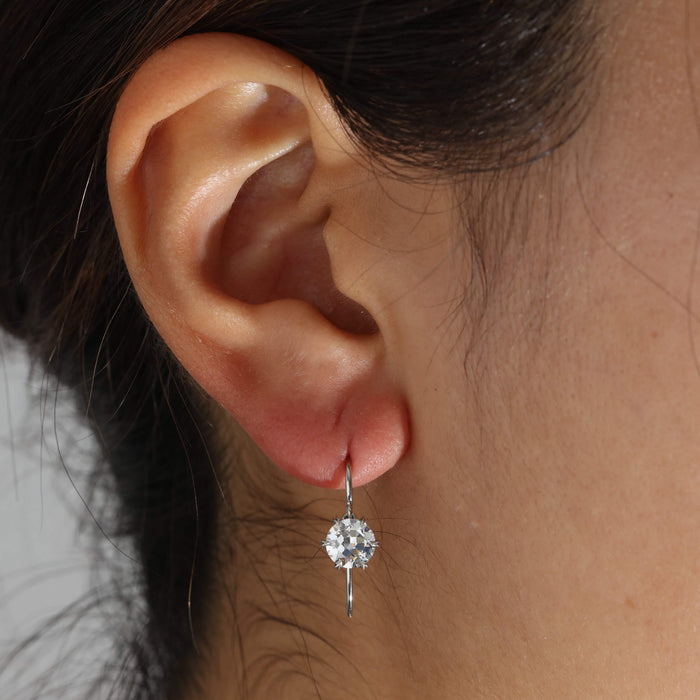 1.71ctw Diamond Scalloped Drop Earrings in Platinum