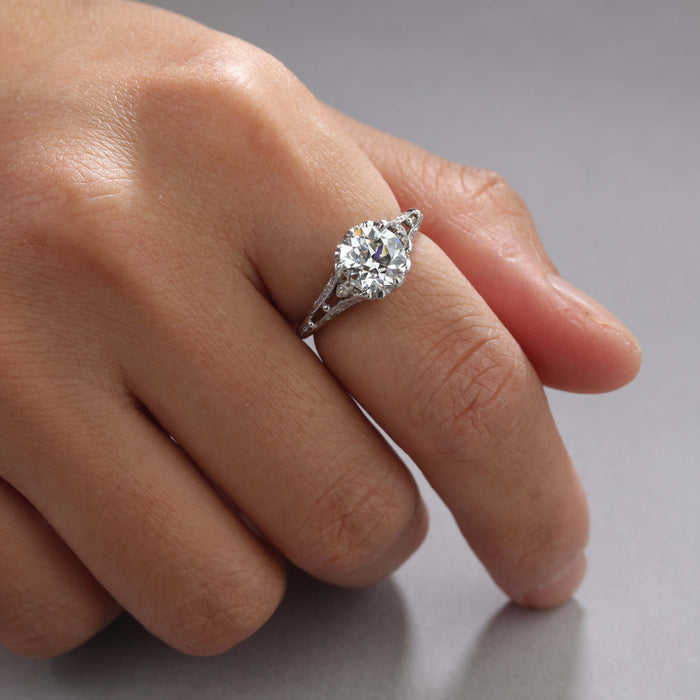 European Ideal Cut Diamond Fountain Ring