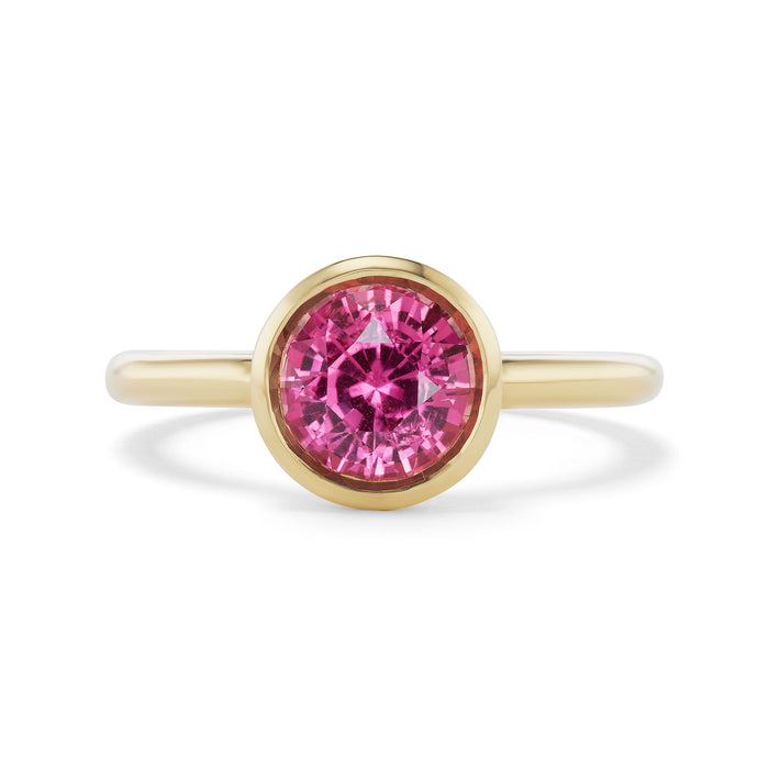 Padparadscha Sapphire Tazza Ring in 18kt Yellow Gold
