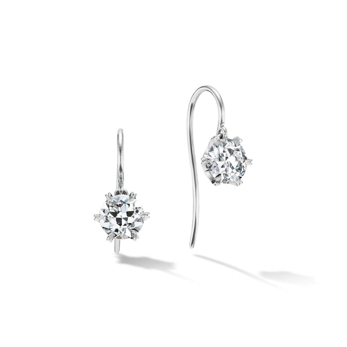 1.71ctw Diamond Scalloped Drop Earrings in Platinum
