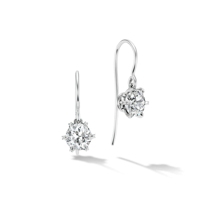 1.31CTW DIAMOND SCALLOPED DROP EARRINGS IN PLATINUM