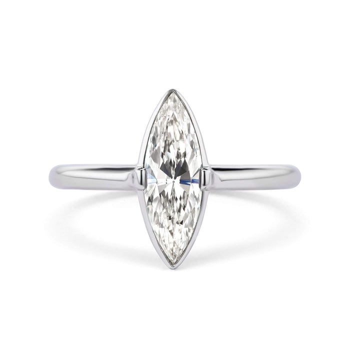 Marquise Diamond Navette Ring in Platinum