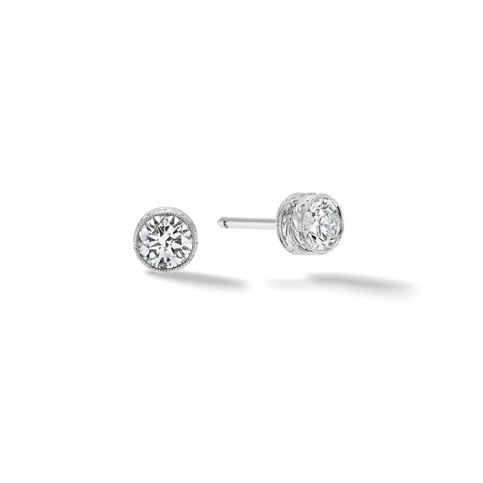 Buy Glossy Diamond Earrings in Platinum Online | ORRA