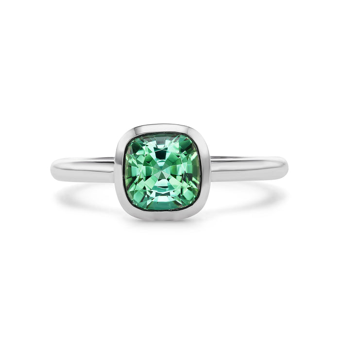 Lagoon Tourmaline Tazza Ring in Platinum