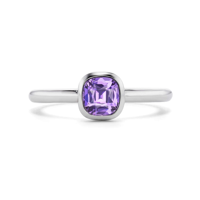 PURPLE SAPPHIRE TAZZA RING IN PLATINUM