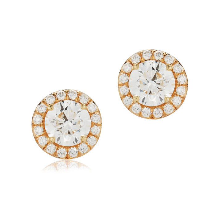 Diamond Thread Stud Earrings in 18kt Yellow Gold